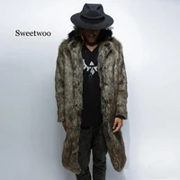 winter men faux fur coat 2020 casual women hooded faux fox fur jacket coat bear ear warm long sleeve jacke