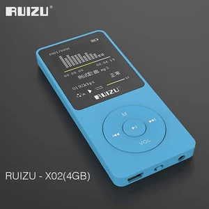 Оригинальный MP3-плеер RUIZU X02, 2016, 100% оригинальный, английская версия, ультратонкий, с памятью 4 Гб и экраном 1,8 дюйма, воспроизведение 80 часов