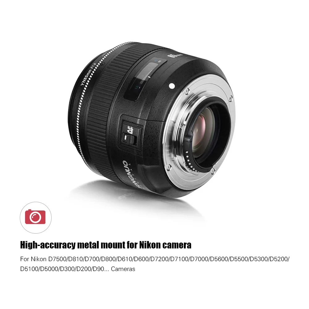 YONGNUO YN85mm F1.8N Средний телеобъектив с праймом Авто/ручная фокусировка объектива камеры для Nikon D7500/D810/D700/D800/D610/D600