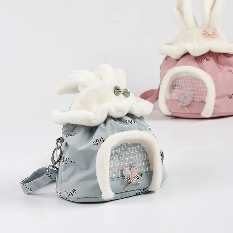 

Small Pet Carrier Rabbit Cage Hamster Chinchilla Portable Travel Warm Cute Bags Cages Guinea Pig Carry Pouch Breathable Bag new