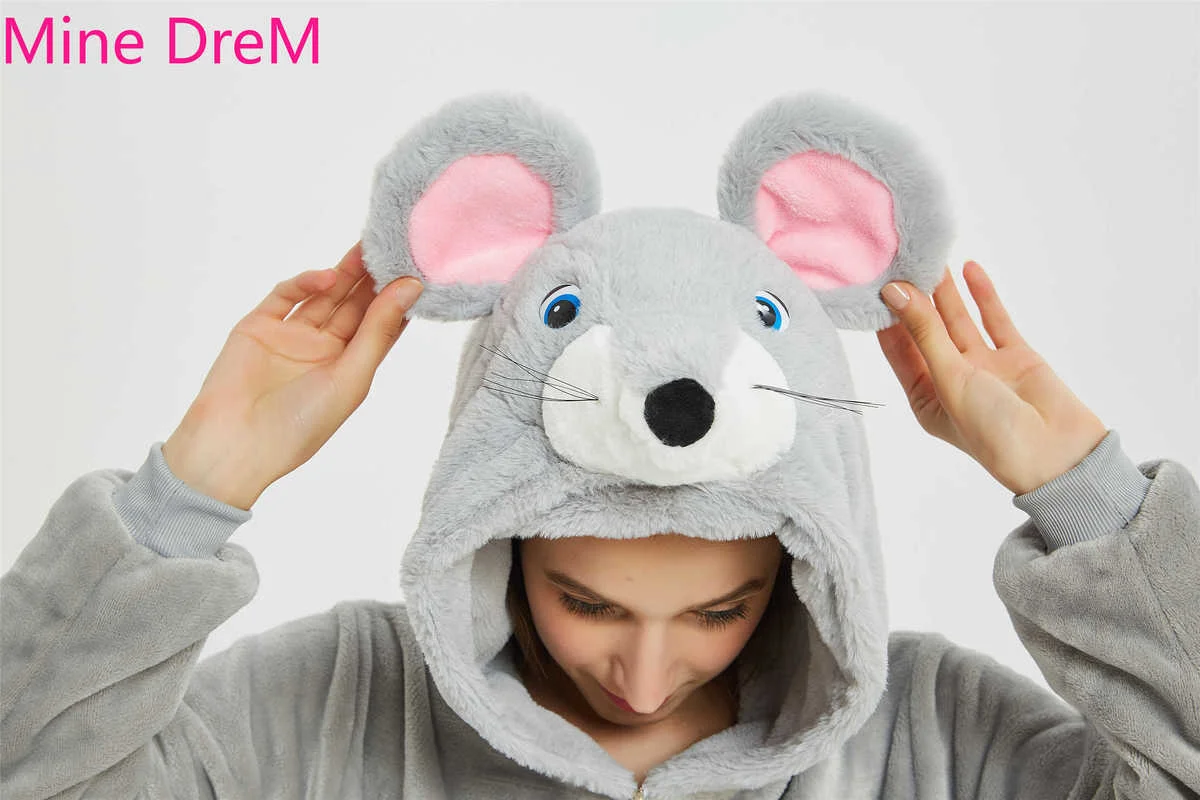 Кигуру Ми аниме Маус комбинезон для взрослых унисекс Фланелевая Пижама сна