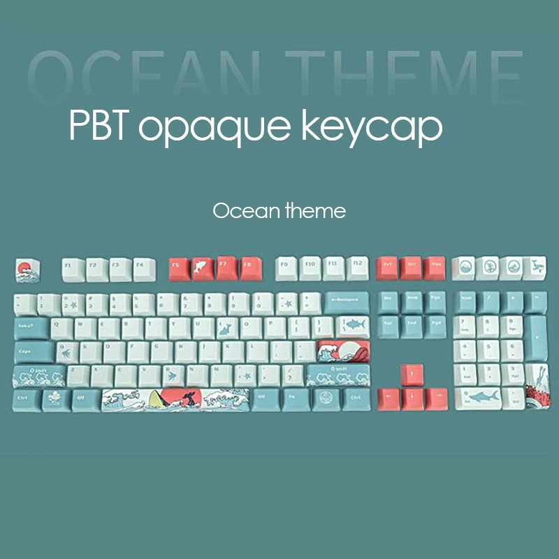 

Dye Sublimation-Coral Sea PBT Opaque Keycap Personality 108 Key Keycap Cross Keycap X Structure Technology
