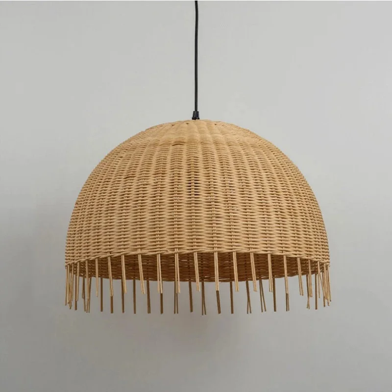 Японский бамбуковый абажур ручной работы из натурального ротанга круглая люстра
