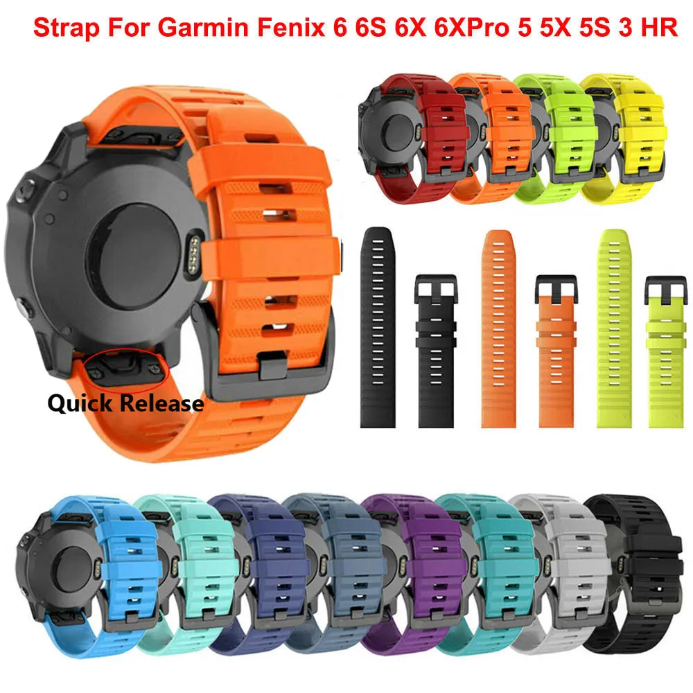 22 26 мм быстросъемный ремешок EasyFit для Garmin Fenix 6X 6 Pro Forerunner 945 силиконовый 5X 5 Plus