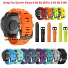 Быстросъемный ремешок EasyFit для Garmin Fenix 6X 6 Pro Forerunner 945, силиконовый ремешок для Garmin Fenix 5X 5 5X Plus Band, 22 26 мм