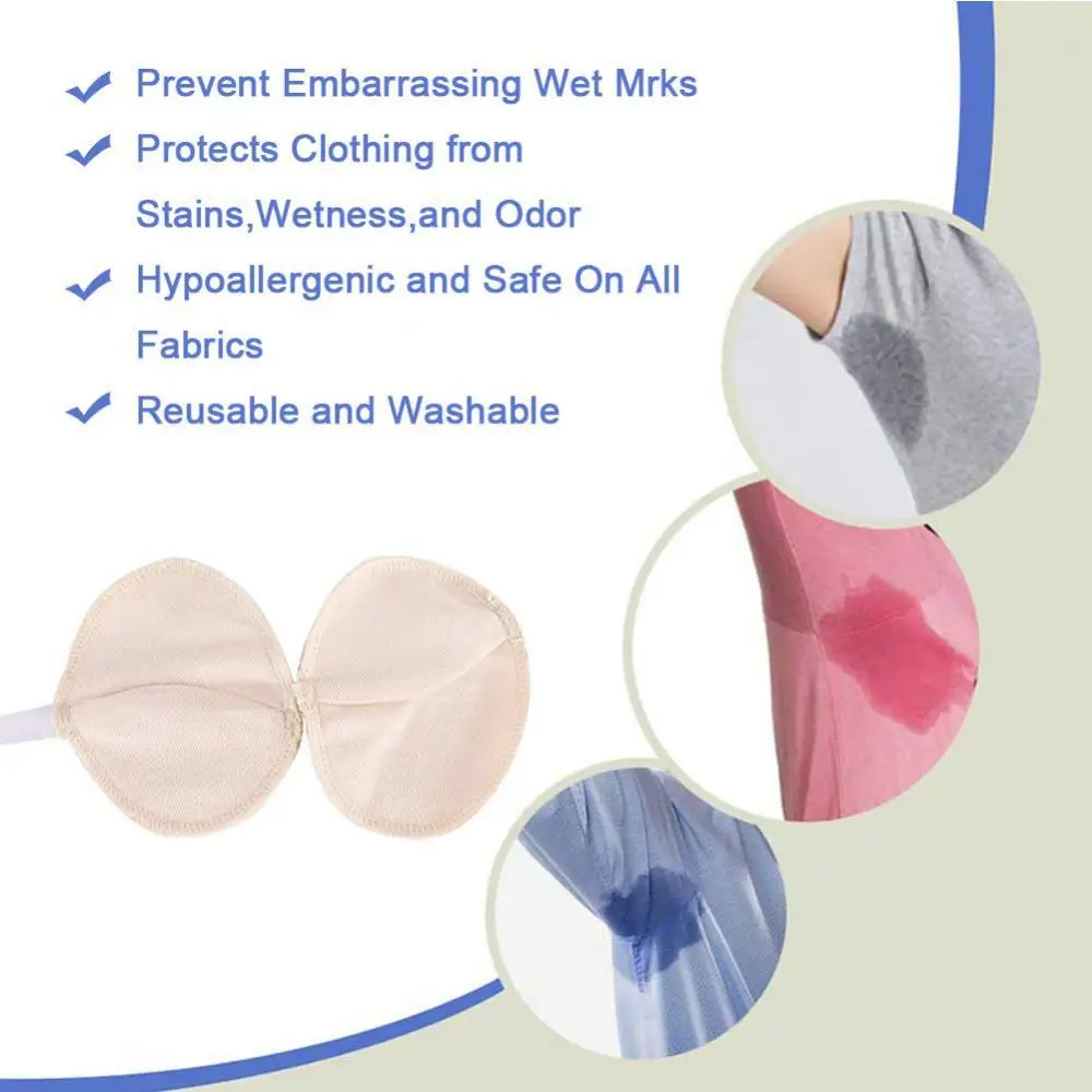 

3 Pairs Sweat Armpit Pads Soft Washable Invisible Cushion Reusable Protector