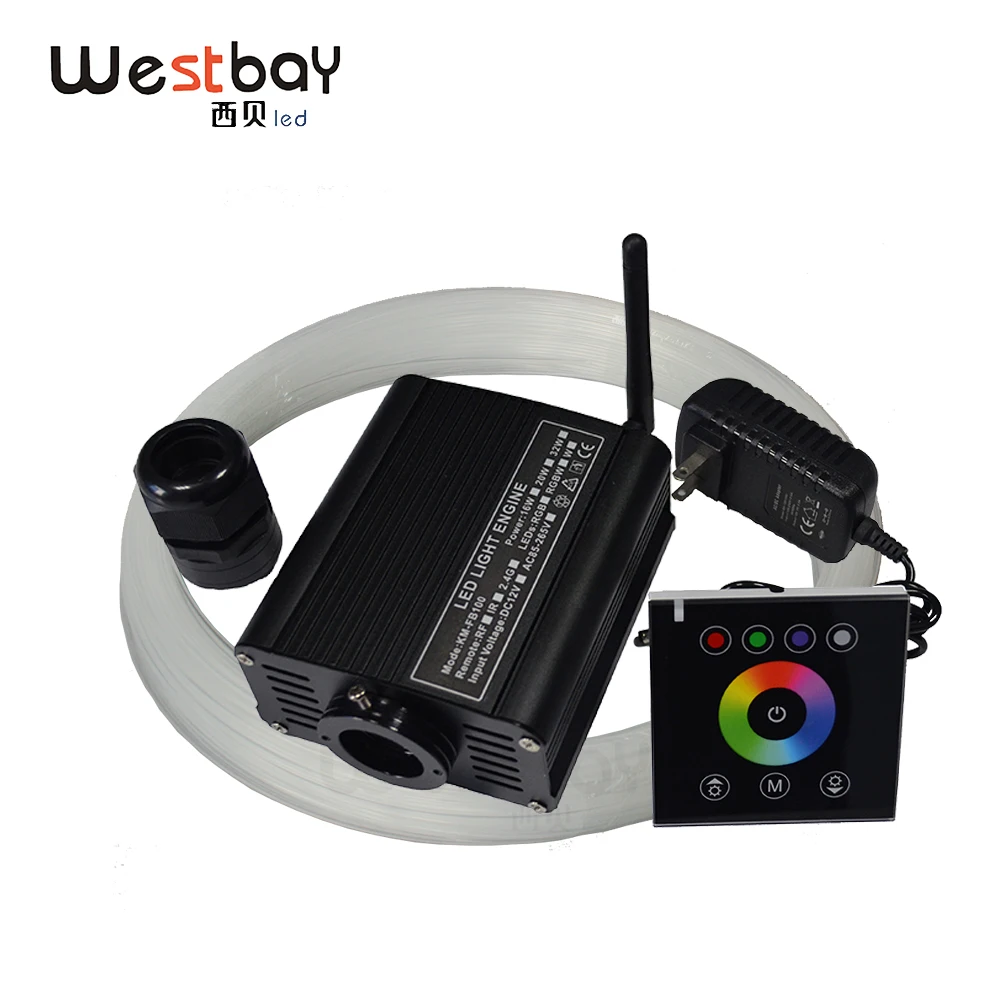 16 Вт RGBW светодиодный оптоволоконный светильник комплект двигателя сенсорная