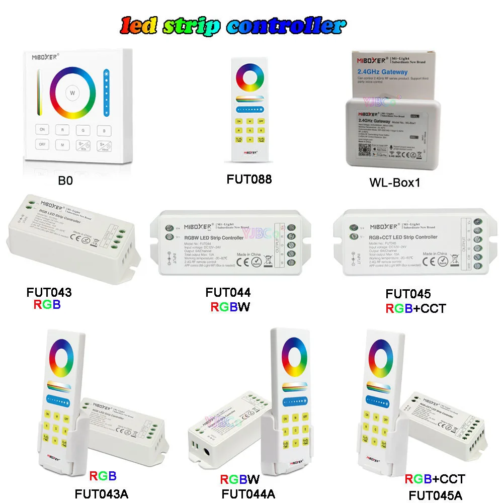 

Miboxer 12V 24V RGB/RGBW/RGB+CCT LED Controller Touch Panel 2.4G Remote turn off light timing Strip Dimmer Switch For LED Lights