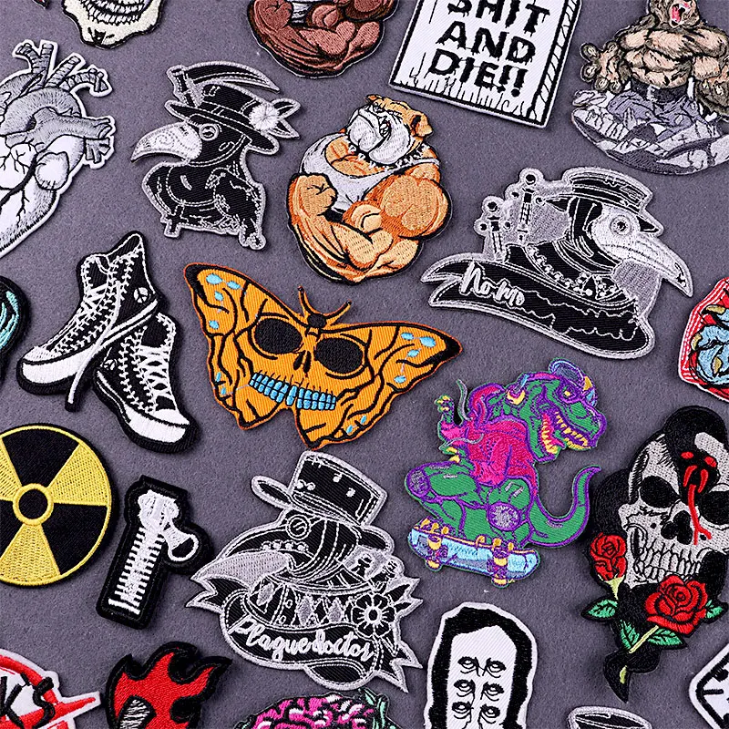 Панк Orc фитнес Животные Вышитые Патчи для одежды наклейки хиппи заплатка с