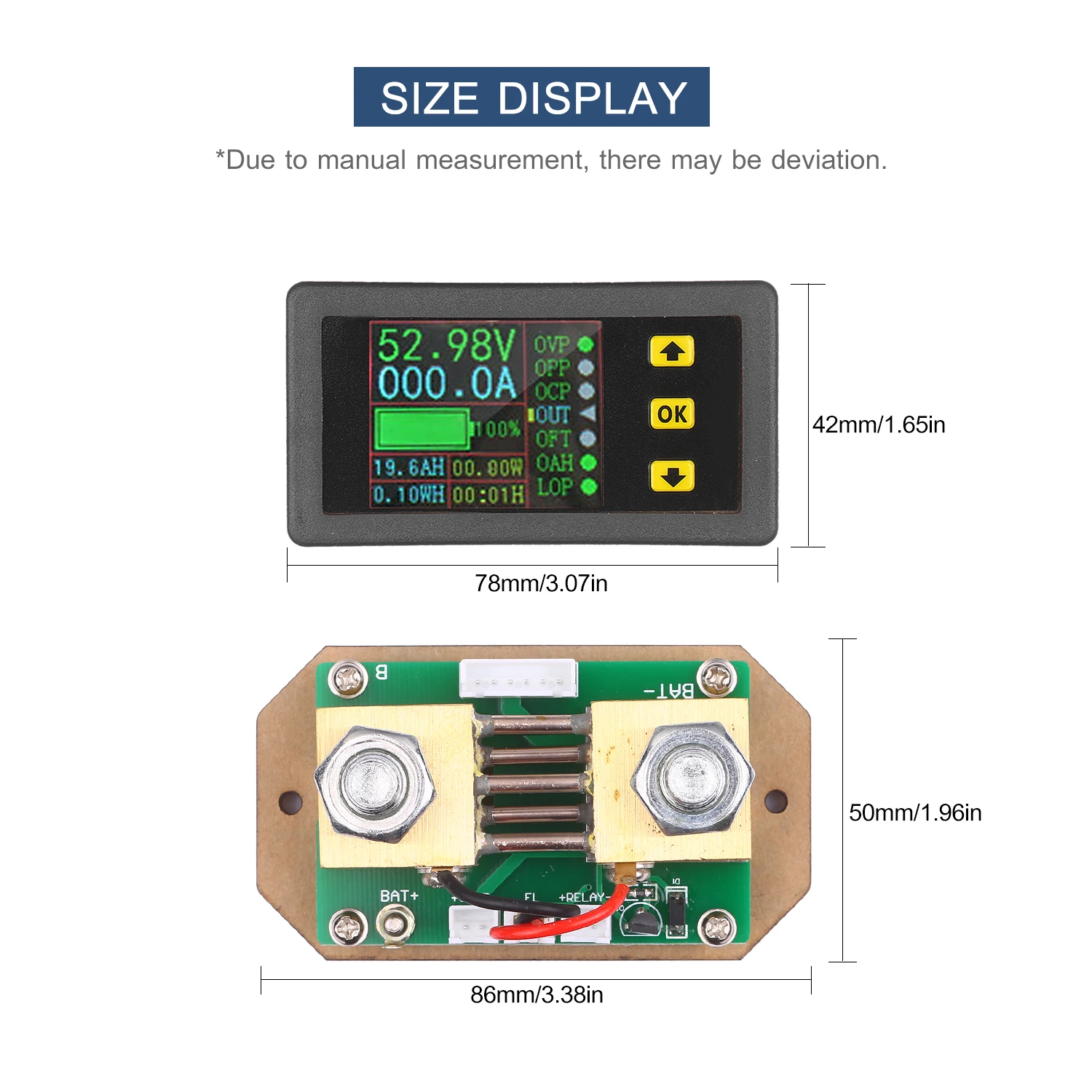 90V 0-500A Digital LCD Display Coulometer 2-way Current Measurement Voltmeter Ammeter Watt Meter Voltage Energy Monitor | Инструменты