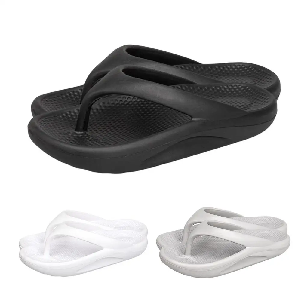 

lady Thicken bottom Flip Flops Unisex slippers arch Orthotic beach shoes summer solid color slippers wide-footed Flip Flops