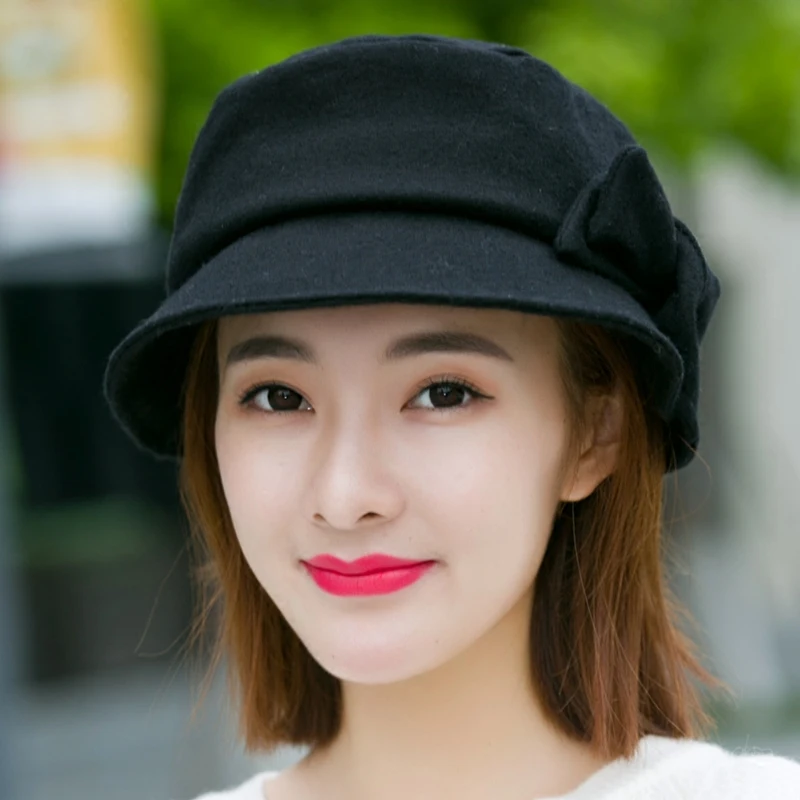 H7712 Women Fisherman Hat Lady Fall Winter Warm Shopping Bucket Cap Korean Elegant British Retro Solid Color Fashion Basin Hats