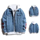 Мужская джинсовая куртка, в стиле хип-хоп, с капюшоном, Повседневная Свободная верхняя одежда, весна 2021