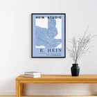 Выставочный плакат Копенгагена, коллекция абстрактных синих линий, галерея лимитированных рисунков, настенная Картина на холсте, домашний декор