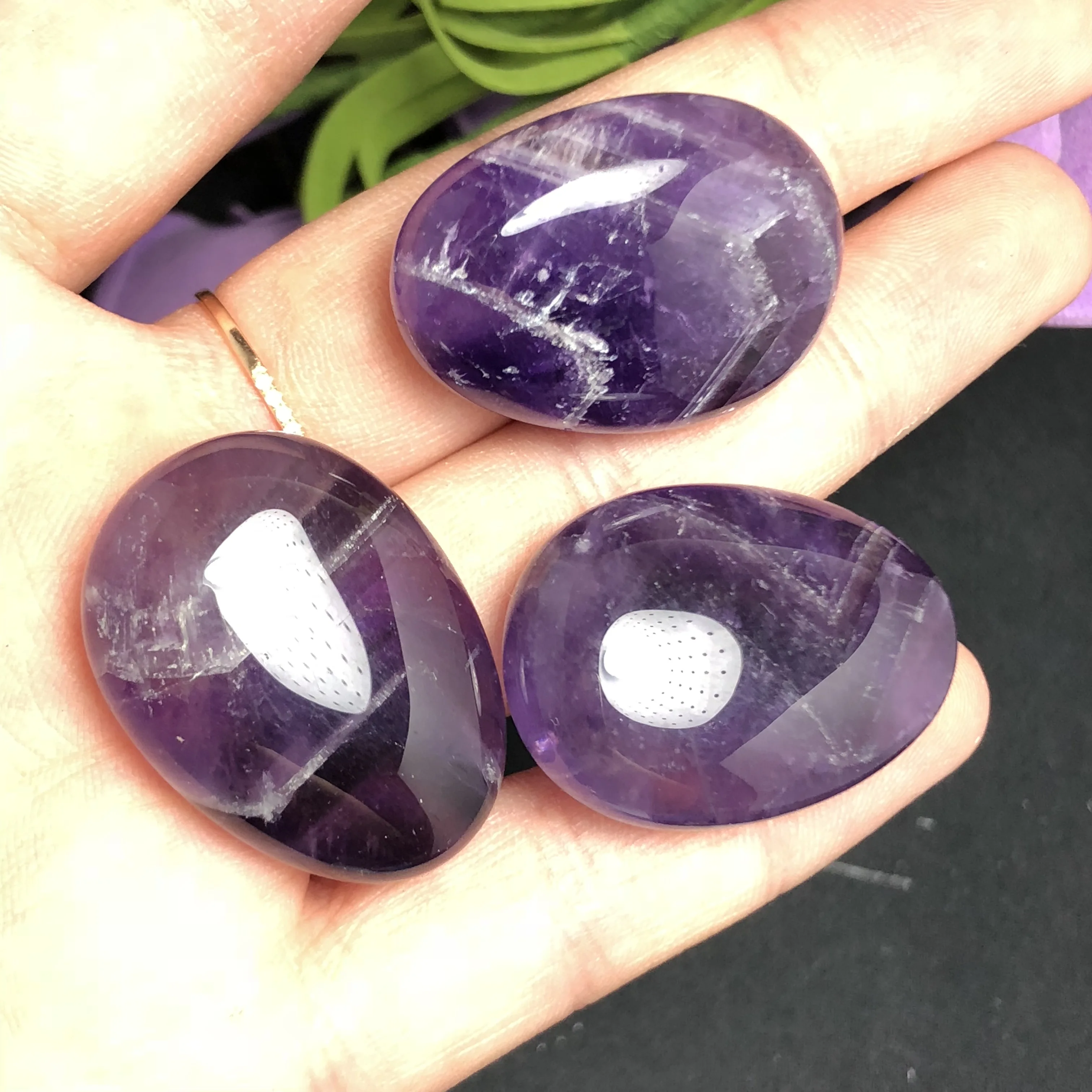 3 шт. полированный аметист шеврон Аметист|Камни| |