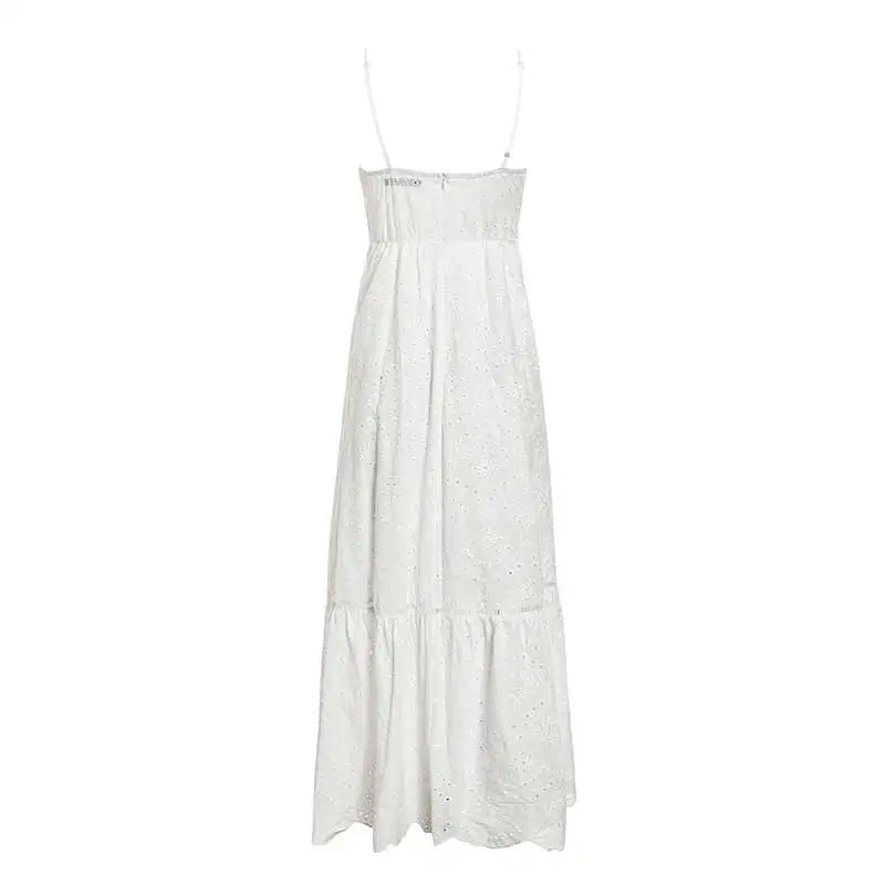 Женское платье без рукавов Boho длинное из экзотического хлопка с треугольным