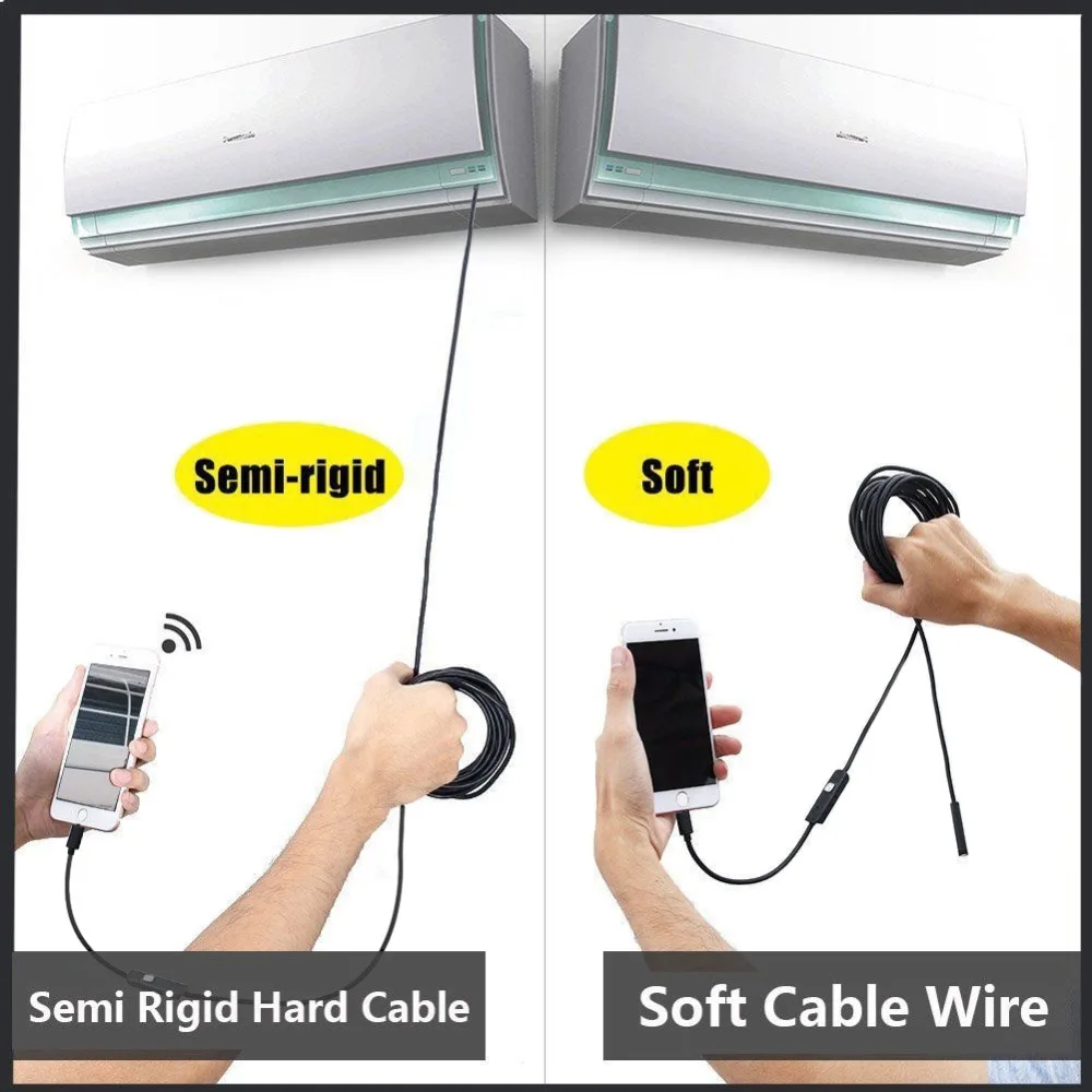 Эндоскопическая камера 10 м Wi Fi объектив 8 мм 2 МП 720P гибкий USB кабель жесткий провод