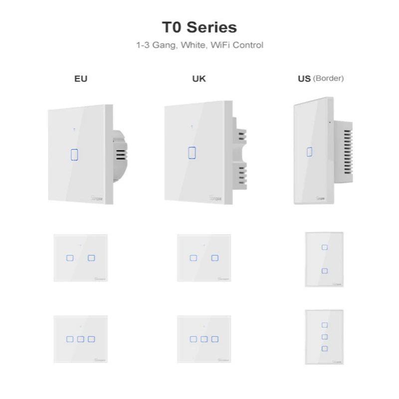2021 SONOFF TX Series T0 T1 T2 T3 ЕС США Великобритания Wi-Fi DIY настенный выключатель для умного
