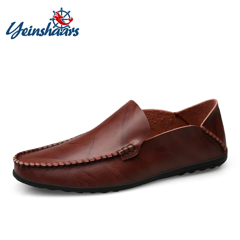 Мужские легкие Мокасины без шнуровки дышащие туфли на плоской подошве удобная