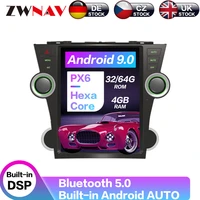 carplay dsp android 9 0 px6 vertical tesla radio screen car multimedia player gps navigation for toyota highlander 2007 2013