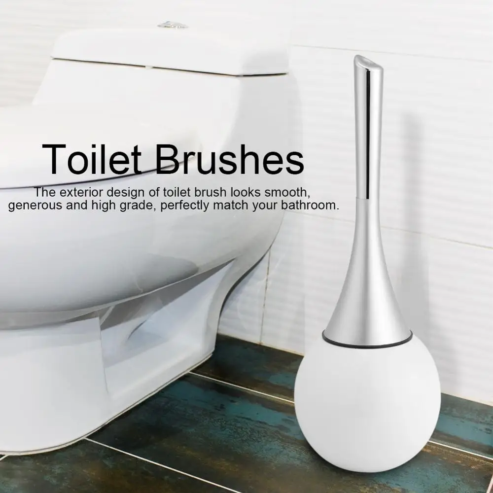 

Bathroom Toilet Scrub Cleaning Brush Holder Set with Stainless Steel Base Washroom Brush w/ Holder Bathroom Tool