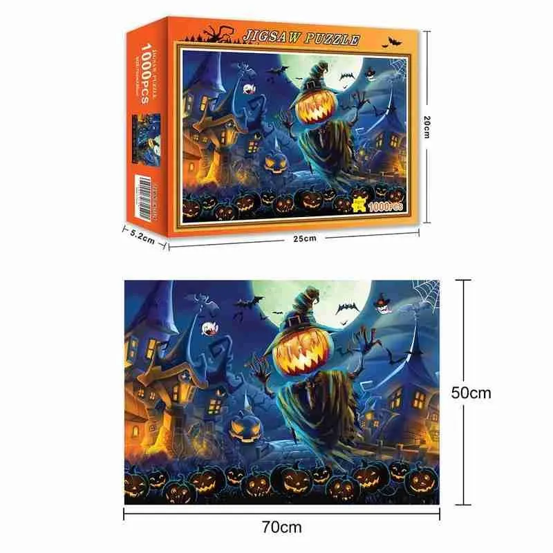 

Puzzles 1000 Piece Halloween And Christmas Landscape Paper Puzzles Assembled Toy For Adults Kids Educational Toys Jigsaw Puzzles