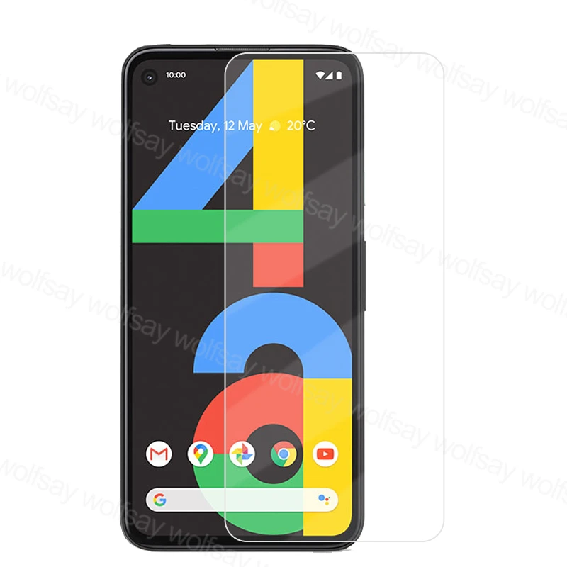 Protector de pantalla para Pixel 4A 5, pel&iacute;cula protectora de vidrio templado para Pixel 5, 4A, 5G, pegamento completo-3