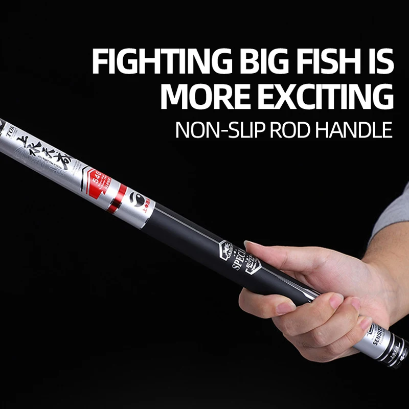 

Hard fishing rod to catch big fish black gold stream rod 3.6-7.2m telescopic brook rod carp feeder pole