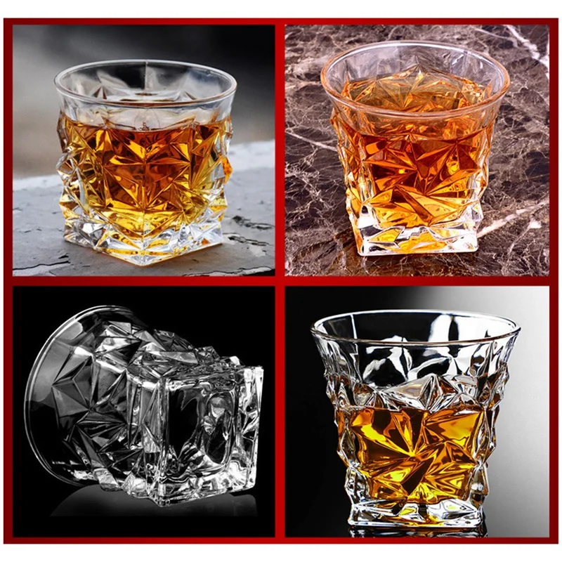 

300Ml Lead-Free Glass Whiskey Glass Bar KTV Beer Glass White Wine Glass Spirit Glass Wine Glass, 6PCS