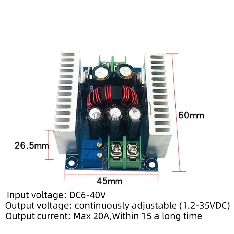 300W 20A DC-DC понижающий преобразователь модуль с драйвером постоянного тока для