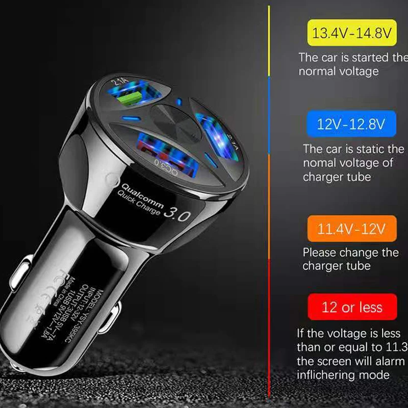 Универсальное быстрое автомобильное зарядное устройство QC3.0 QC2.0 USB для телефона