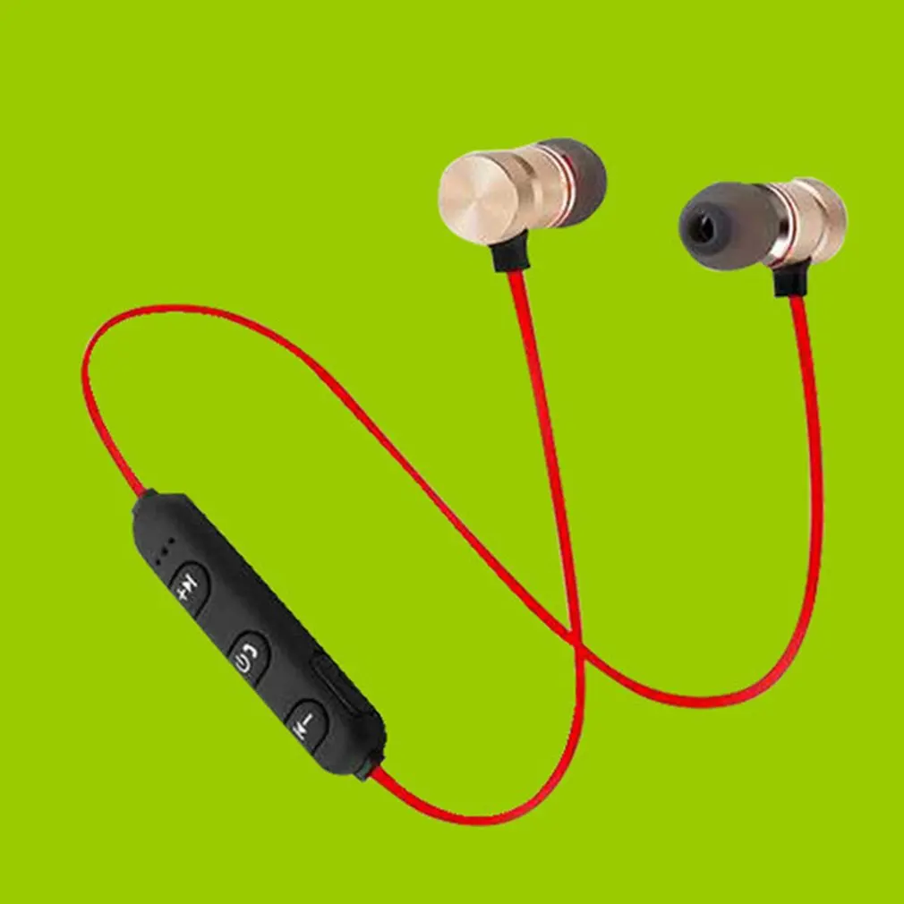 

5.0 Earphone Sports Neckband Magnetic Wireless Headset Stereo Earbuds Music Metal Headphones With Mic Headset