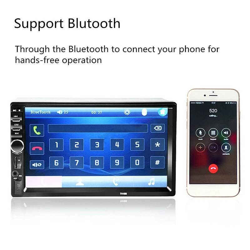 " lcd сенсорный экран автомобильный Радио плеер громкой связи HD 2DIN Bluetooth Авто Радио для стерео-Радио автомобильной MP5 плеер FM/USB 2,0 Камера заднего вида