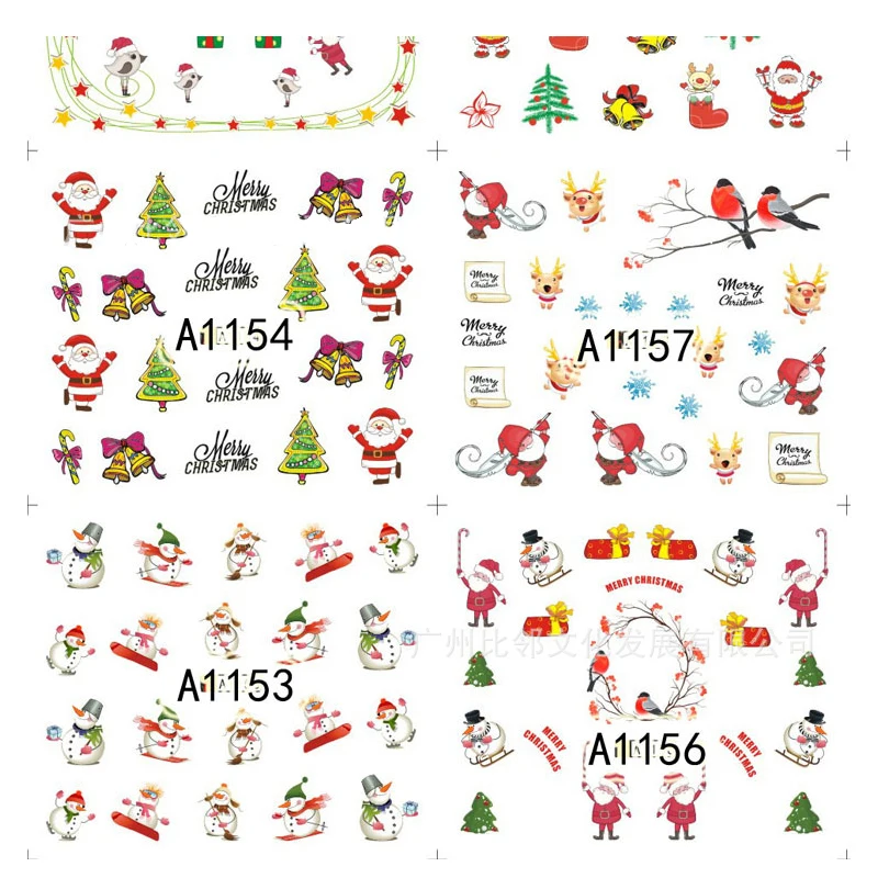 DIY Halloween Sticker Nail Art Decorations Christmas Gel Polish Manicure Accessories Pumpkin Snowman Tree | Красота и здоровье