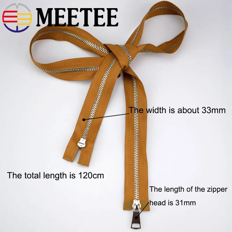 Meetee 120 см 5 # разъемная застежка молния двойной слайдер застежки молнии металла