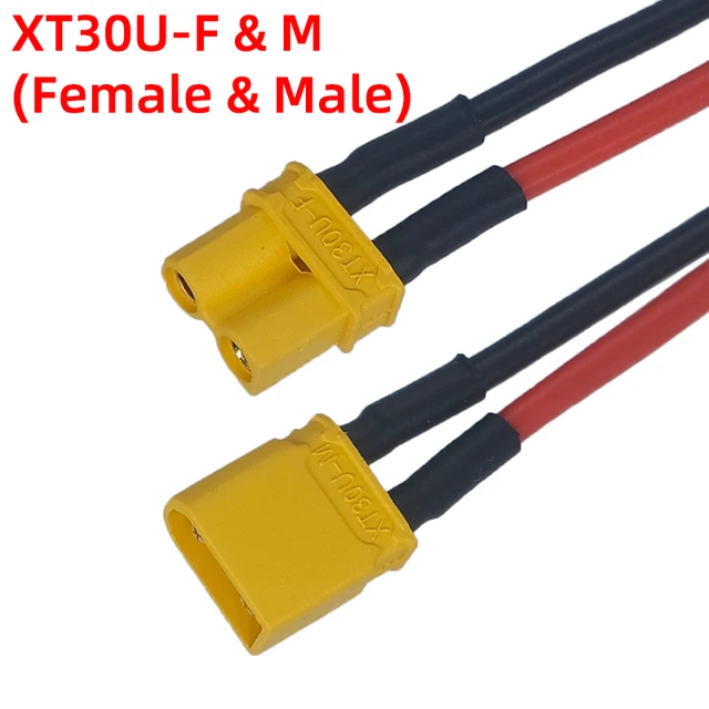 XT30 male+female wire 18AWG 10cm