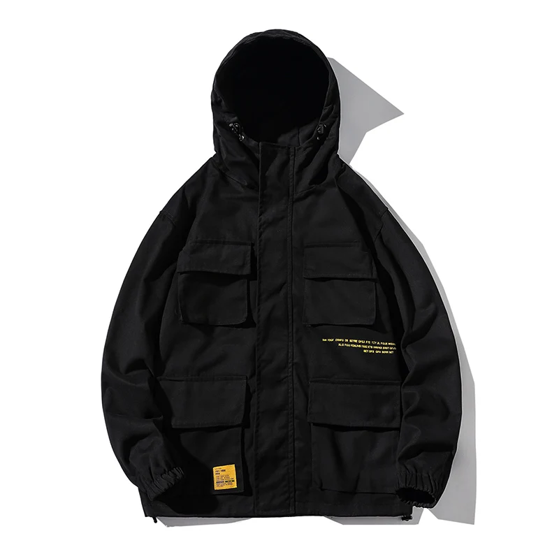 Куртка мужская демисезонная Повседневная однотонная 95% хлопок 5XL | Мужская одежда