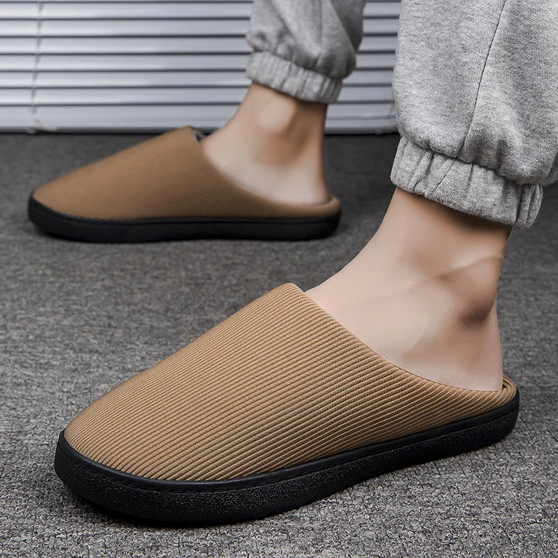 

Мужские и женские зимние тапочки, домашние слипоны, теплая обувь для пар, хлопковые нескользящие сандалии, Размеры ЕС 36-47