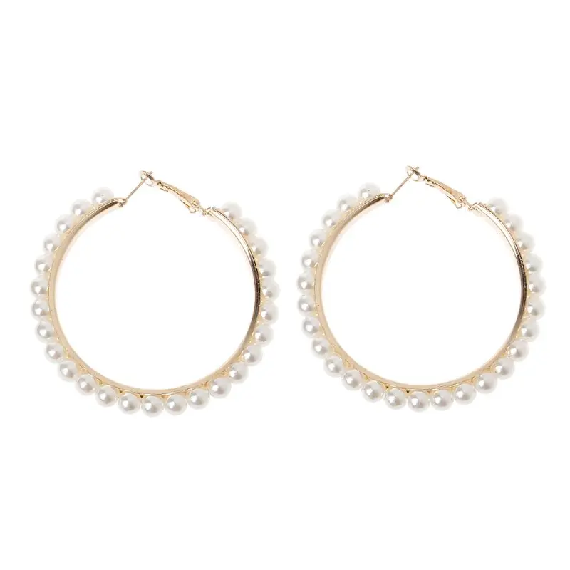 Женские серьги-кольца с черным и белым жемчугом | Украшения аксессуары