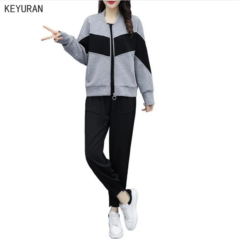 Женский спортивный костюм из двух предметов куртка с длинным рукавом и штаны