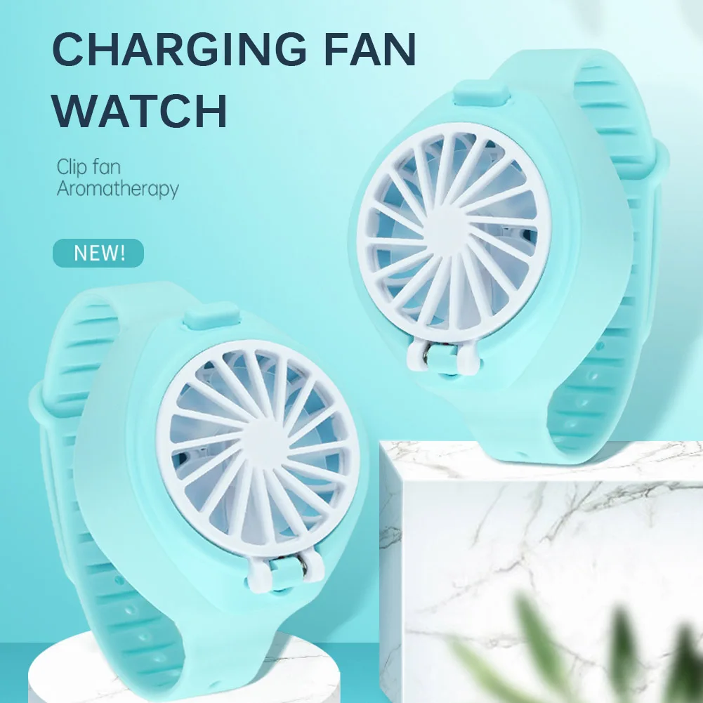 

Potable Mini Fan USB Rechargeable Mini Electric Fan Wristband Handheld Watch-shaped Fan for Home Office Travel DJA88