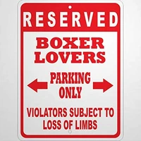 custom boxer parking sign multiple sizes novelty sign personalized pet dog lover yard signs