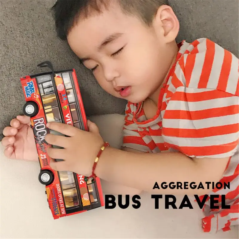 

Simulation Double-deck Alloy Bus Toy Bus Model Light Sound Alloy Car Diecasts 24BE