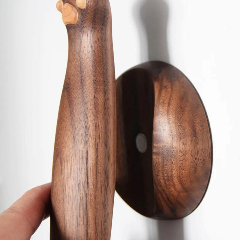 35cm Cat Paw Black Walnut Wooden Cute Shoe Horn Flexible Handmade Shoehorn Useful Shoe Lifter Professional Shoe Spoon Home Tools