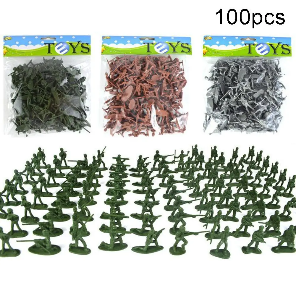 

100pcs/Pack Mini Soldier Model Military Plastic Toy Soldier Army Men Figures Playset Kit Gift Model Toy For Kids Boys