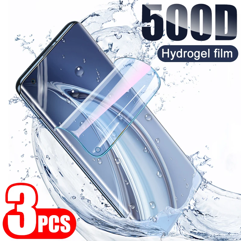 

3Pcs Full Cover For Xiaomi Redmi Note 10 Pro Max 9 9S 9T 8 Screen Protector Hydrogel Film Mi Note 10 Lite 10T 11 Ultra No Glass