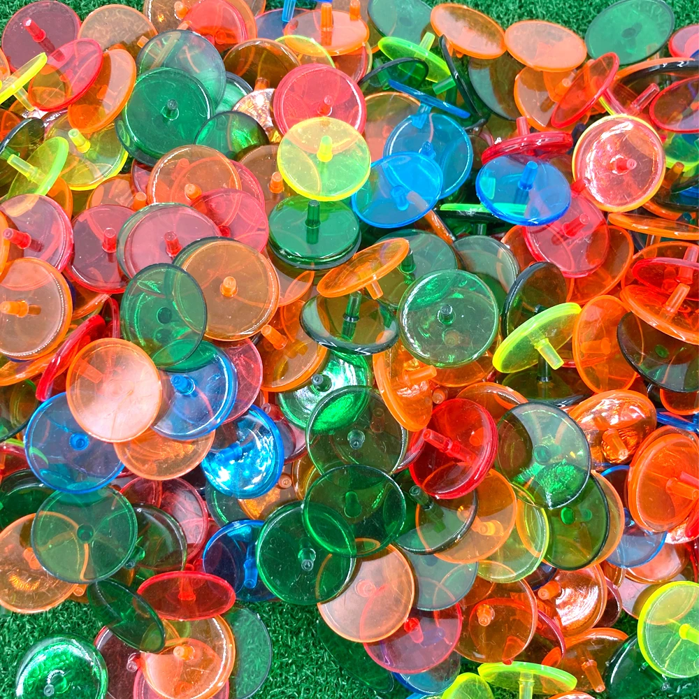 Mark Transparent Plastic Flat  Golf Ball Markers Assorted Colors Multicolor Golf Accessories
