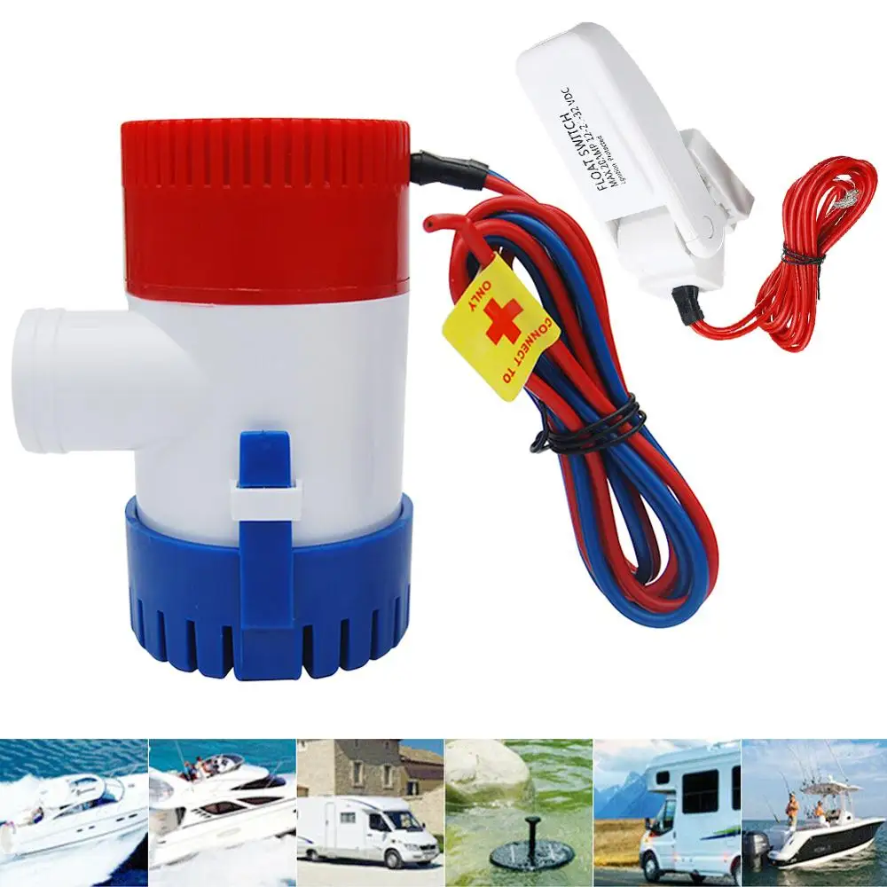

1100GPH 12V Electric Marine Submersible Bilge Sump Water Pump With Switch for Boat Automatic Control Switch Combination Set Tool