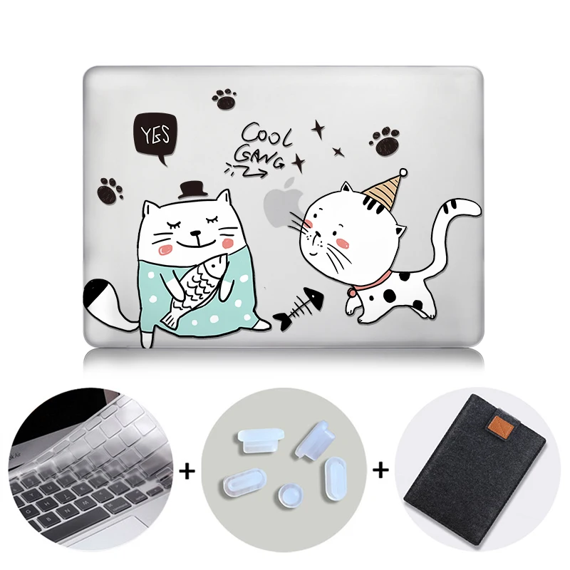 MTT милый мультяшный чехол для macbook air Pro retina 11 12 13 15 Touch Bar Кристальный жесткий чехол для macbook air 13 дюймов чехол для ноутбука - Цвет: MB06