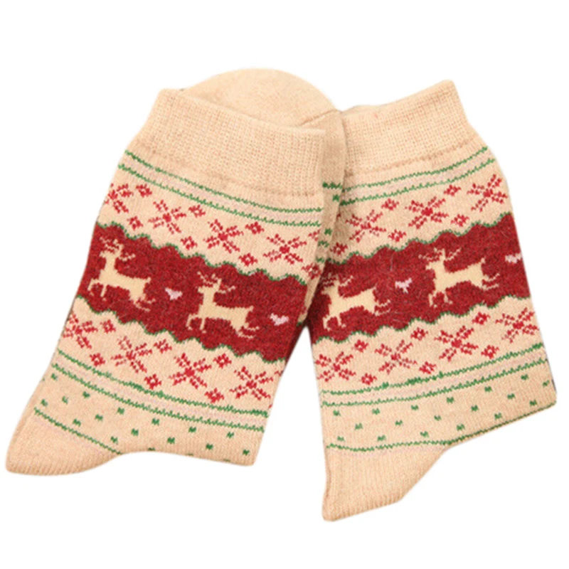 5 видов цветов носки с рождественскими оленями для женщин и мужчин мультяшным